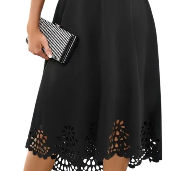 Hollow Out Crew Neck Tank Dress - Picture 2 of 3